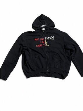 Vetements AW17 May the Bridges Antwerpen Split Zip Up Hoodie